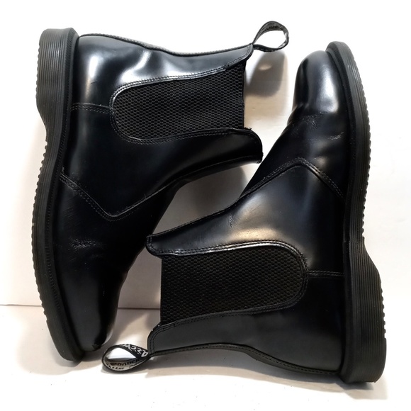 Doc Martens Flora Chelsea Black Leather Boots - Women's Size US 8 / UK 6 - Picture 9 of 12